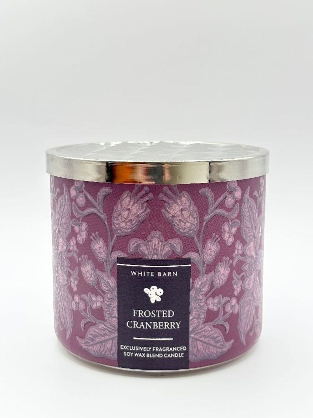 White Barn Frosted Cranberry 3-Wick Candle - Plum Floral
